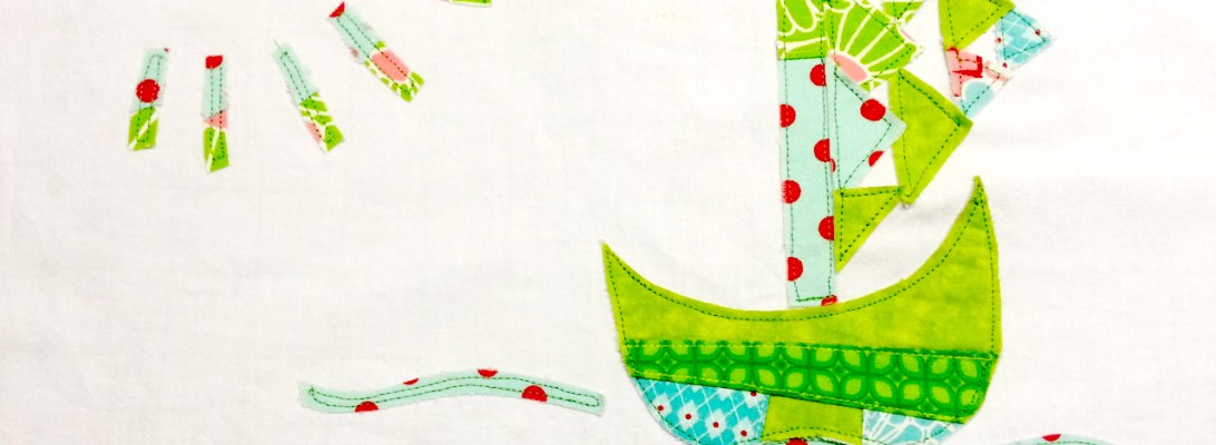 Applique Sail Boat - from scrap fabrics