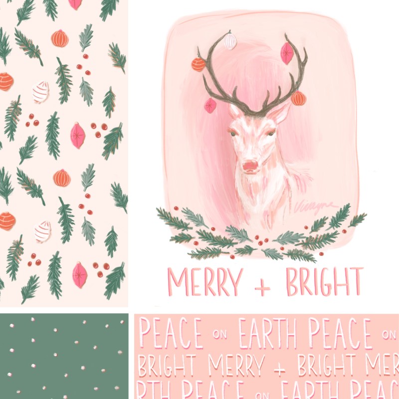 Vivayne christmas fauna on trend art licensing & surface pattern design