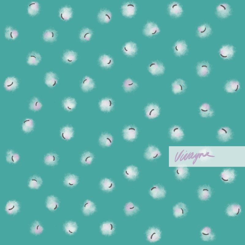 Vivayne sweet bunnies collection bunny tails on teal