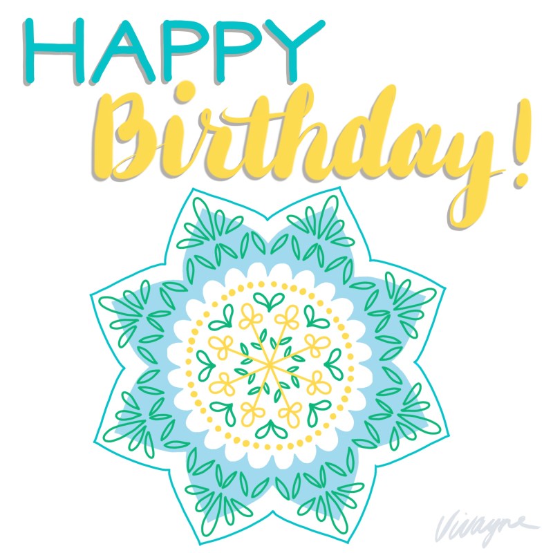 Vivayne happy birthday mandala