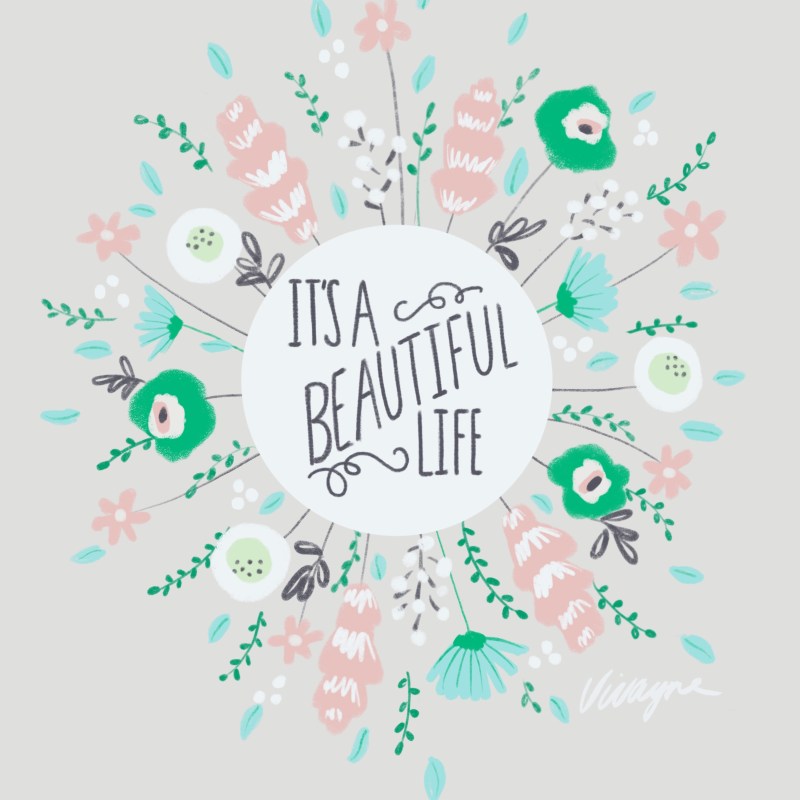 Vivayne green flora beautiful life on trend art licensing & surface pattern design